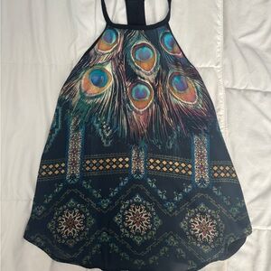 Hollister Multicolor Peacock Print Tank Top